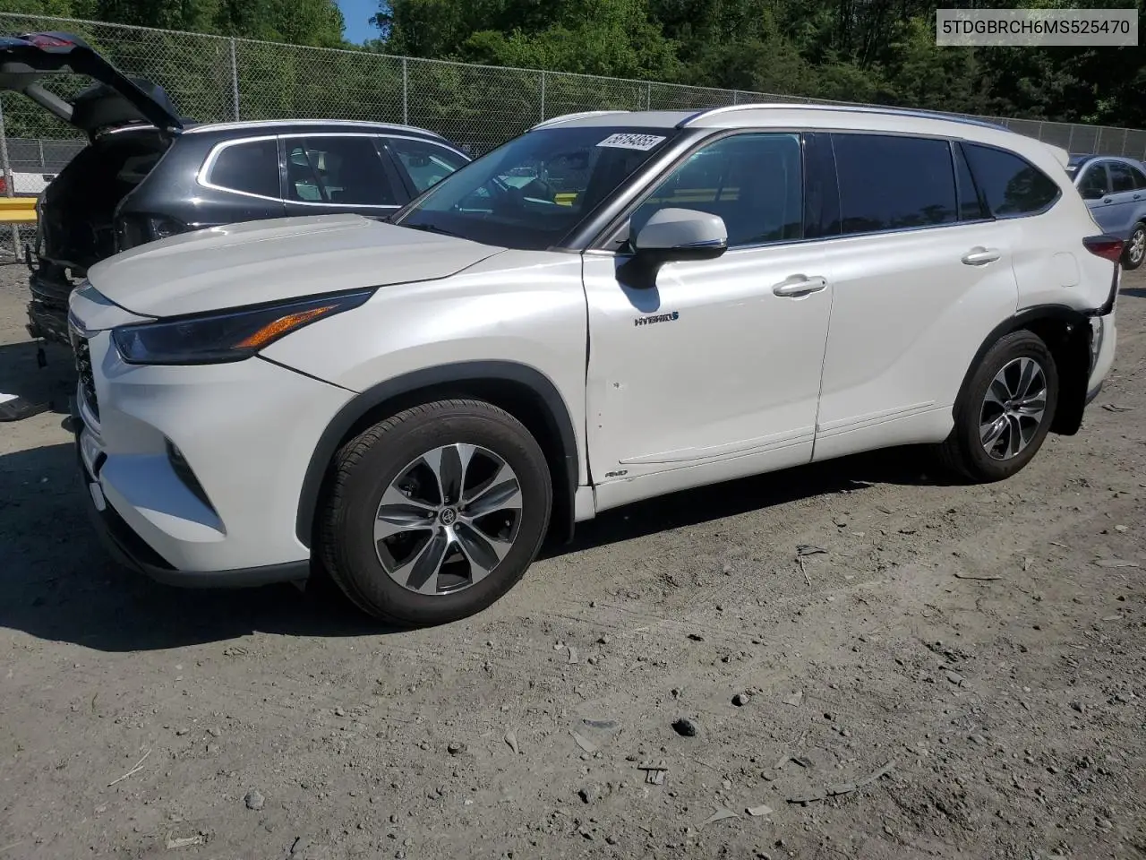 2021 Toyota Highlander Hybrid Xle VIN: 5TDGBRCH6MS525470 Lot: 56164855