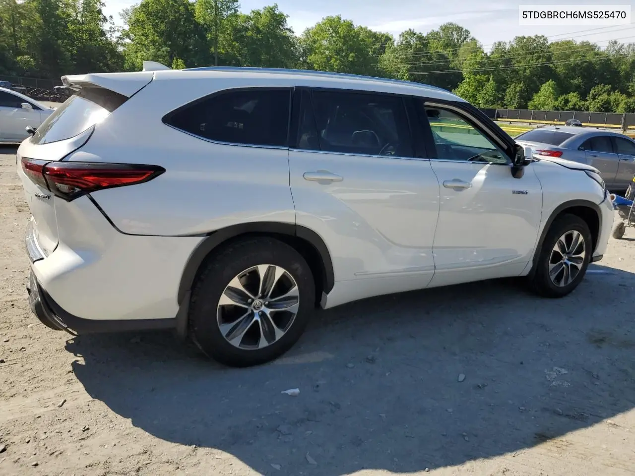 2021 Toyota Highlander Hybrid Xle VIN: 5TDGBRCH6MS525470 Lot: 56164855