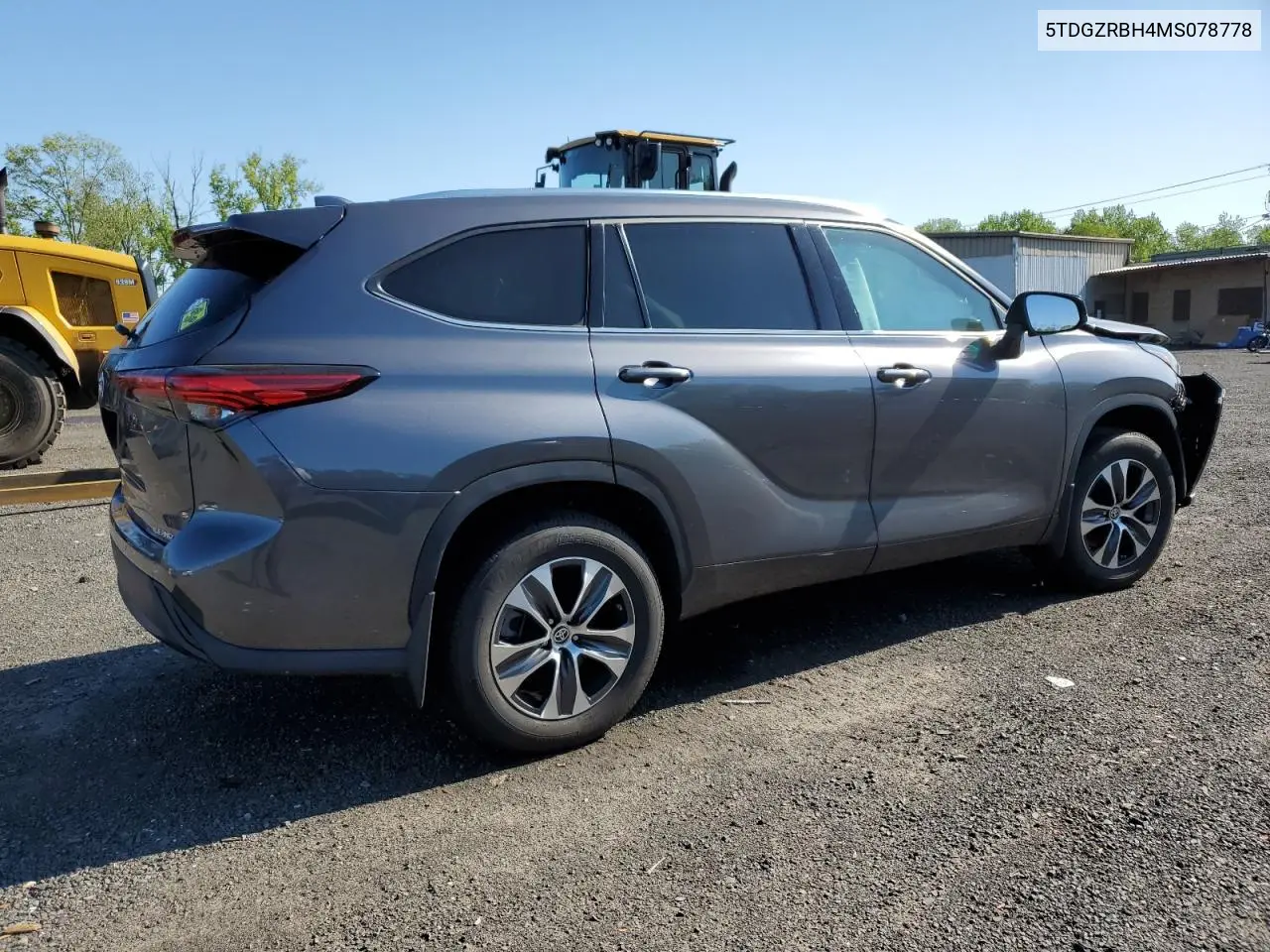 2021 Toyota Highlander Xle VIN: 5TDGZRBH4MS078778 Lot: 56496855
