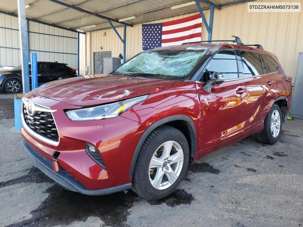 2021 Toyota Highlander L VIN: 5TDZZRAH6MS073138 Lot: 56576555