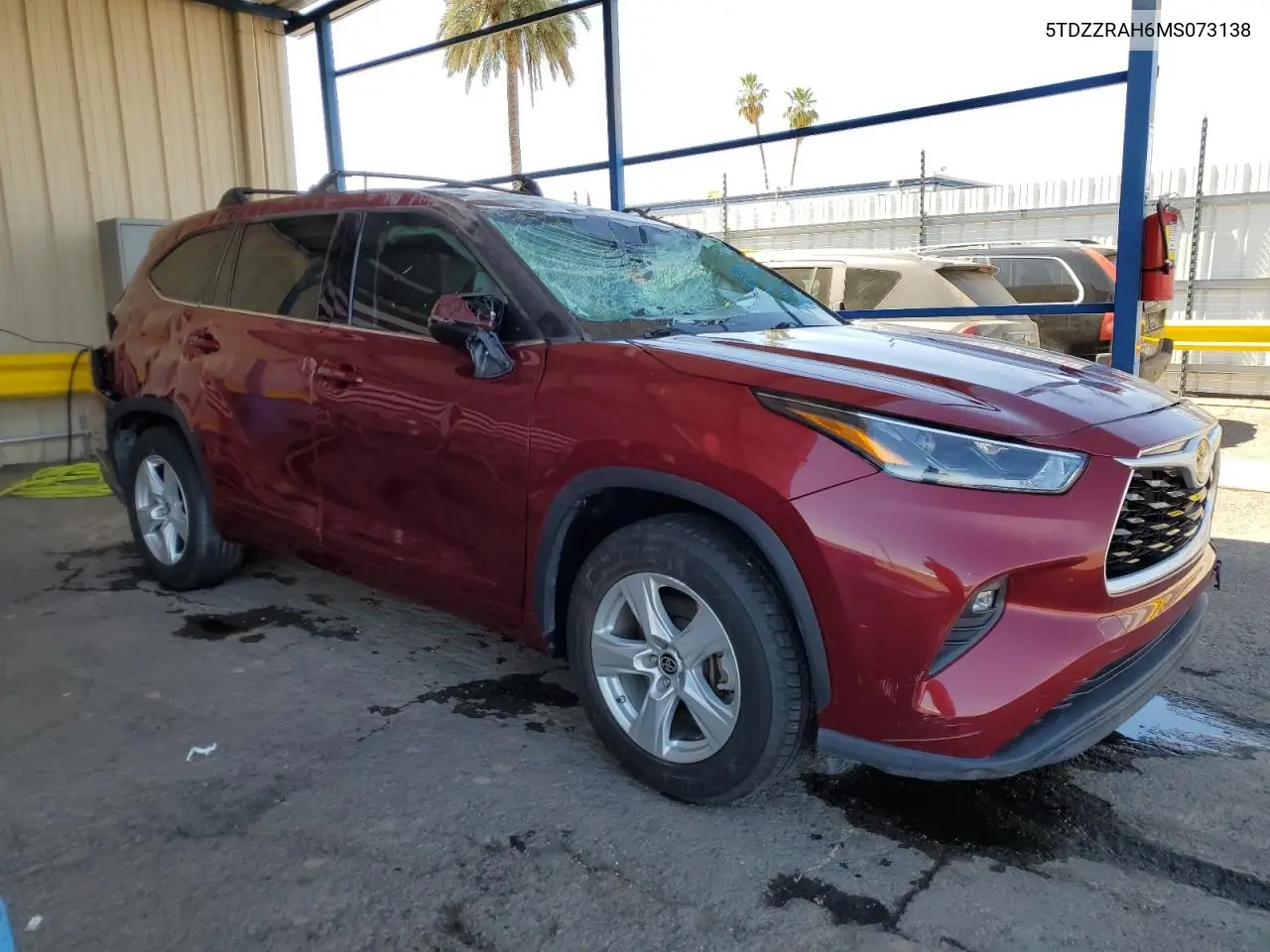 2021 Toyota Highlander L VIN: 5TDZZRAH6MS073138 Lot: 56576555