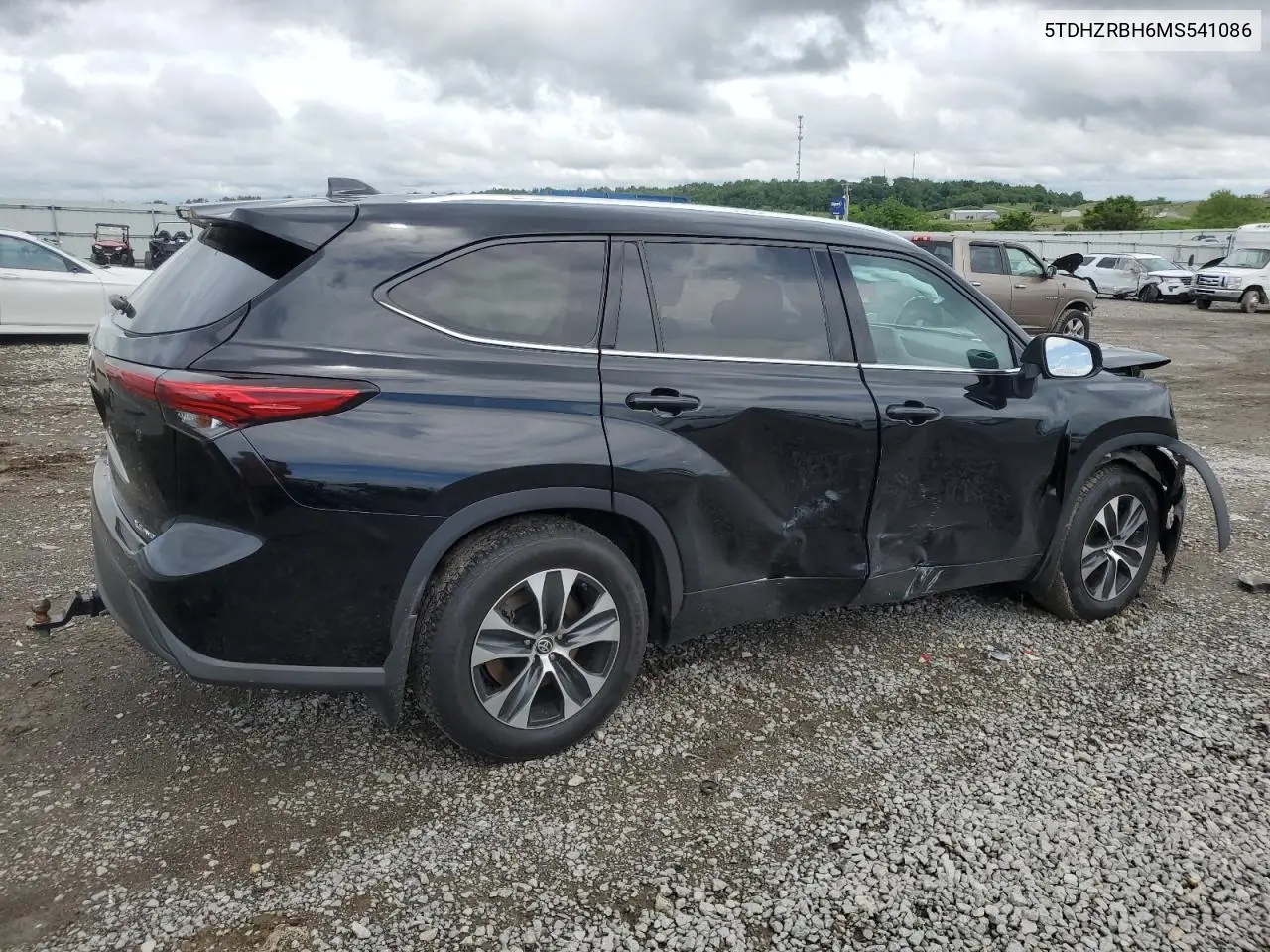2021 Toyota Highlander Xle VIN: 5TDHZRBH6MS541086 Lot: 56596905
