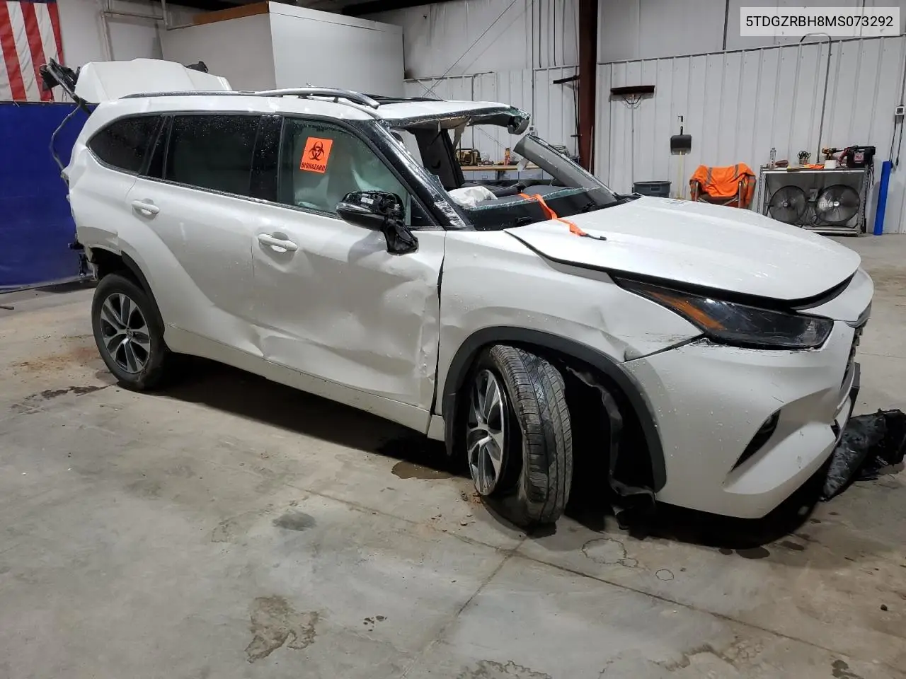 2021 Toyota Highlander Xle VIN: 5TDGZRBH8MS073292 Lot: 56691015