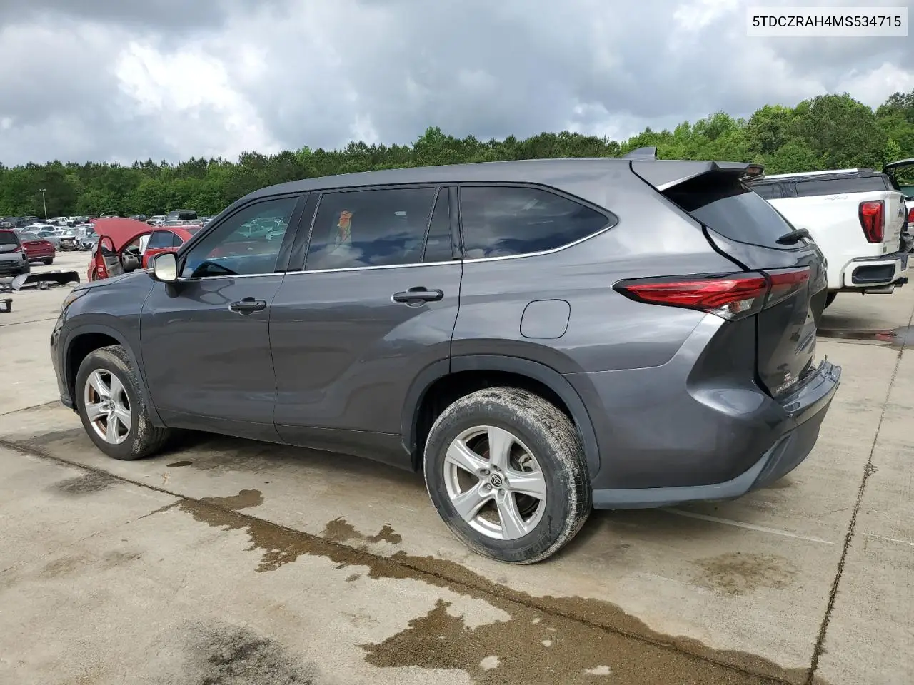 2021 Toyota Highlander L VIN: 5TDCZRAH4MS534715 Lot: 56737705