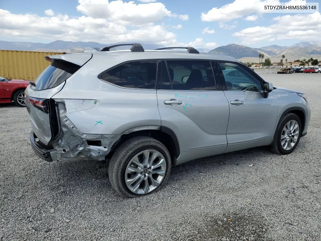 2021 Toyota Highlander Limited VIN: 5TDYZRAH8MS536148 Lot: 56758955