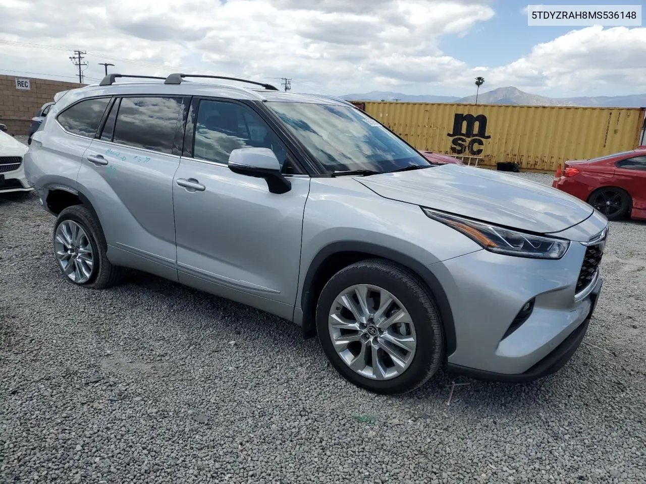 2021 Toyota Highlander Limited VIN: 5TDYZRAH8MS536148 Lot: 56758955