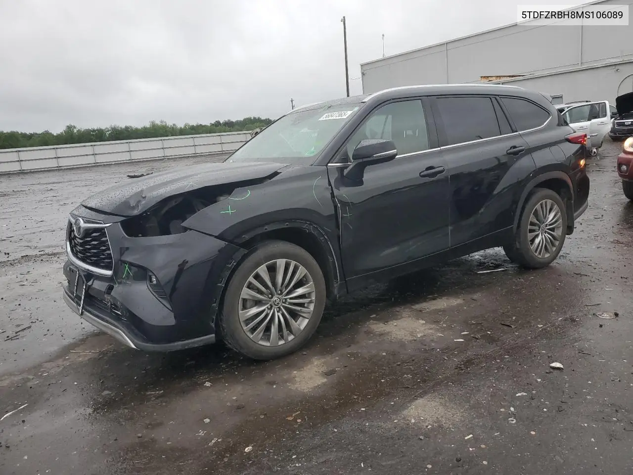 2021 Toyota Highlander Platinum VIN: 5TDFZRBH8MS106089 Lot: 56847365