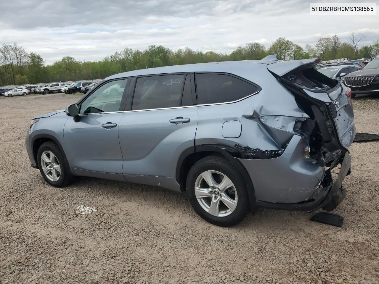 2021 Toyota Highlander L VIN: 5TDBZRBH0MS138565 Lot: 56910965