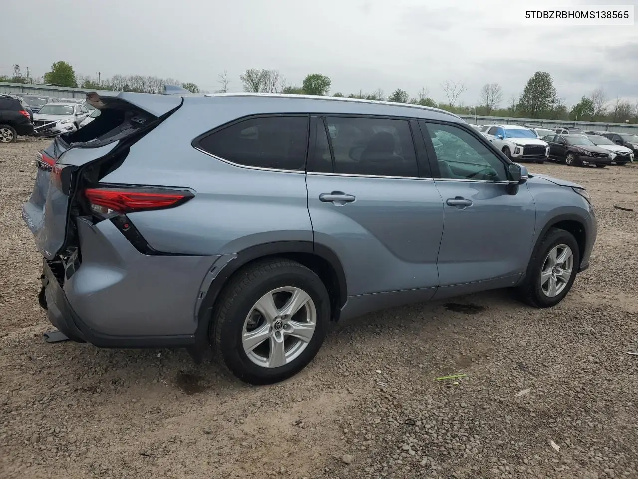 2021 Toyota Highlander L VIN: 5TDBZRBH0MS138565 Lot: 56910965