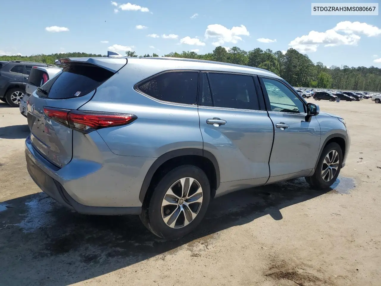 2021 Toyota Highlander Xle VIN: 5TDGZRAH3MS080667 Lot: 56936095