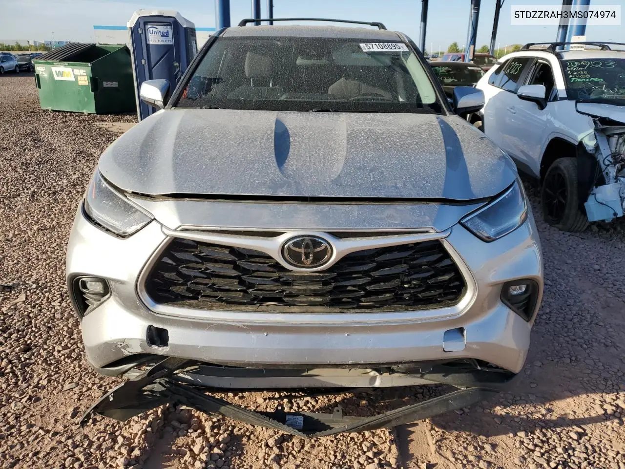 2021 Toyota Highlander L VIN: 5TDZZRAH3MS074974 Lot: 57108895