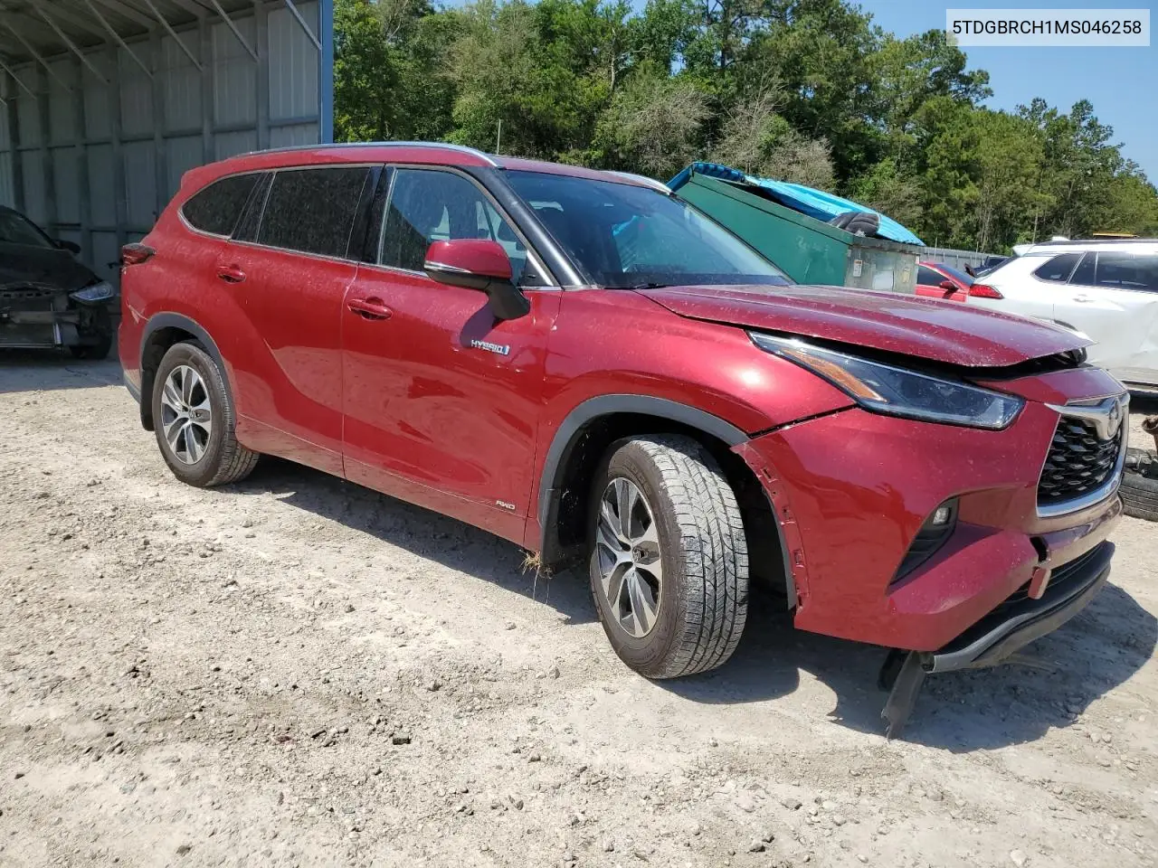 2021 Toyota Highlander Hybrid Xle VIN: 5TDGBRCH1MS046258 Lot: 57132455