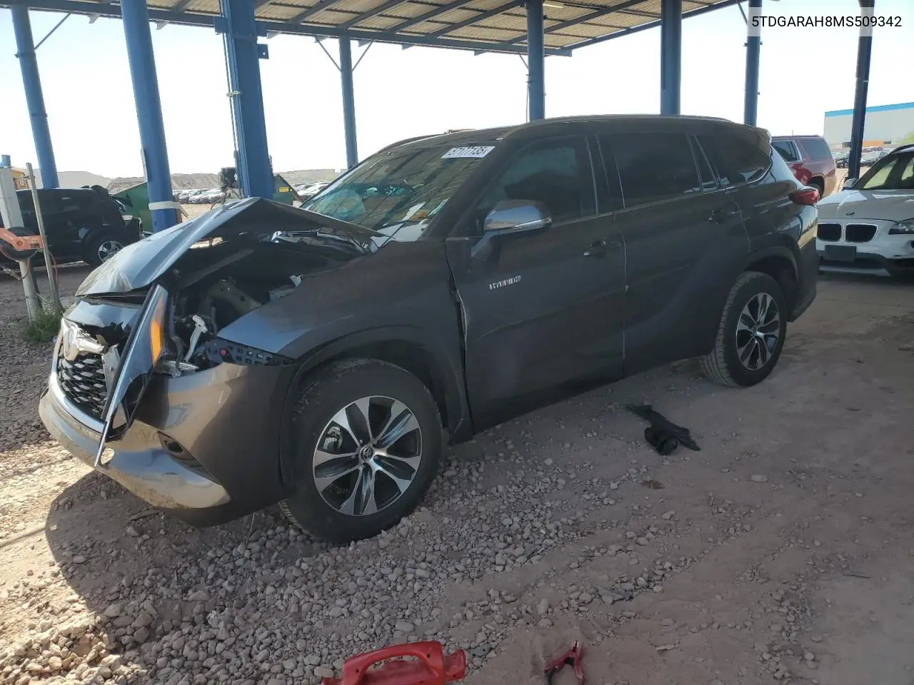 2021 Toyota Highlander Hybrid Xle VIN: 5TDGARAH8MS509342 Lot: 57177135