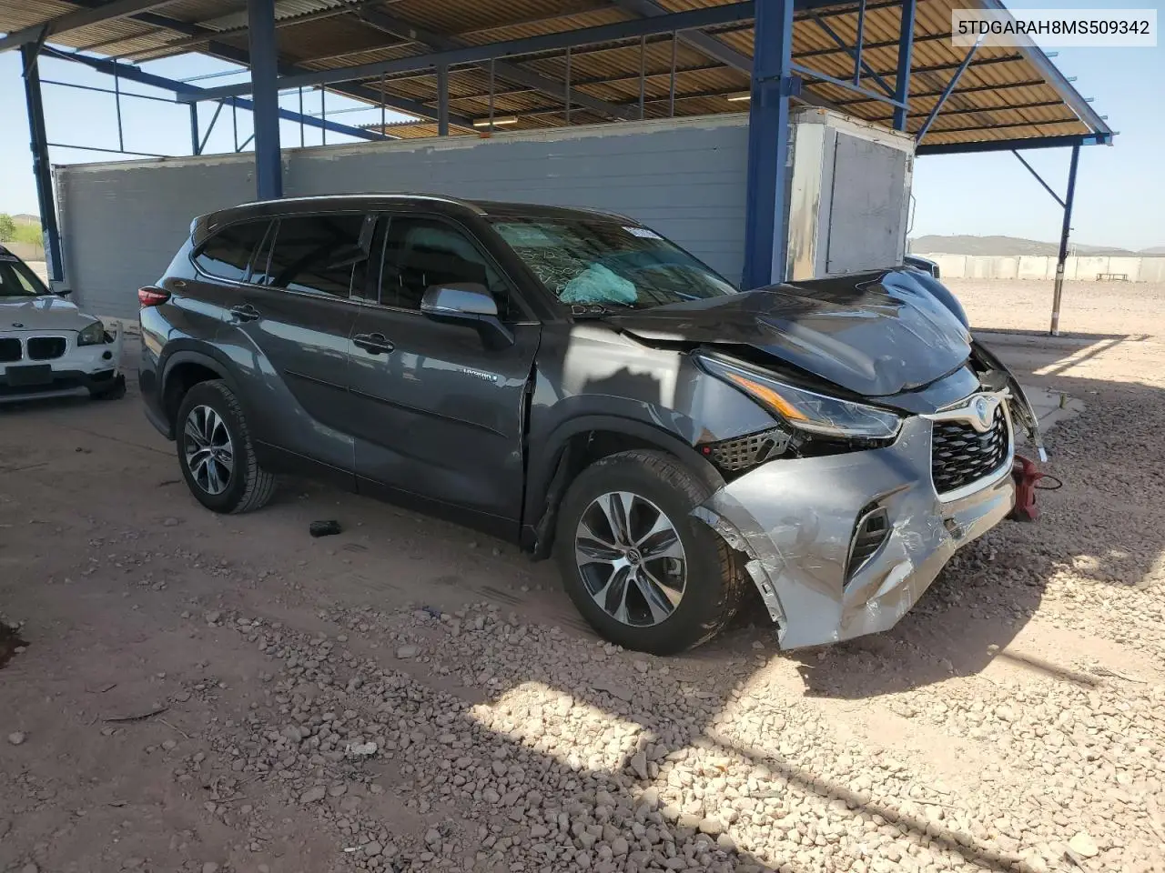 2021 Toyota Highlander Hybrid Xle VIN: 5TDGARAH8MS509342 Lot: 57177135