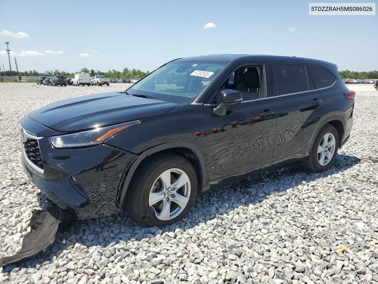 2021 Toyota Highlander L VIN: 5TDZZRAH5MS086026 Lot: 57202535