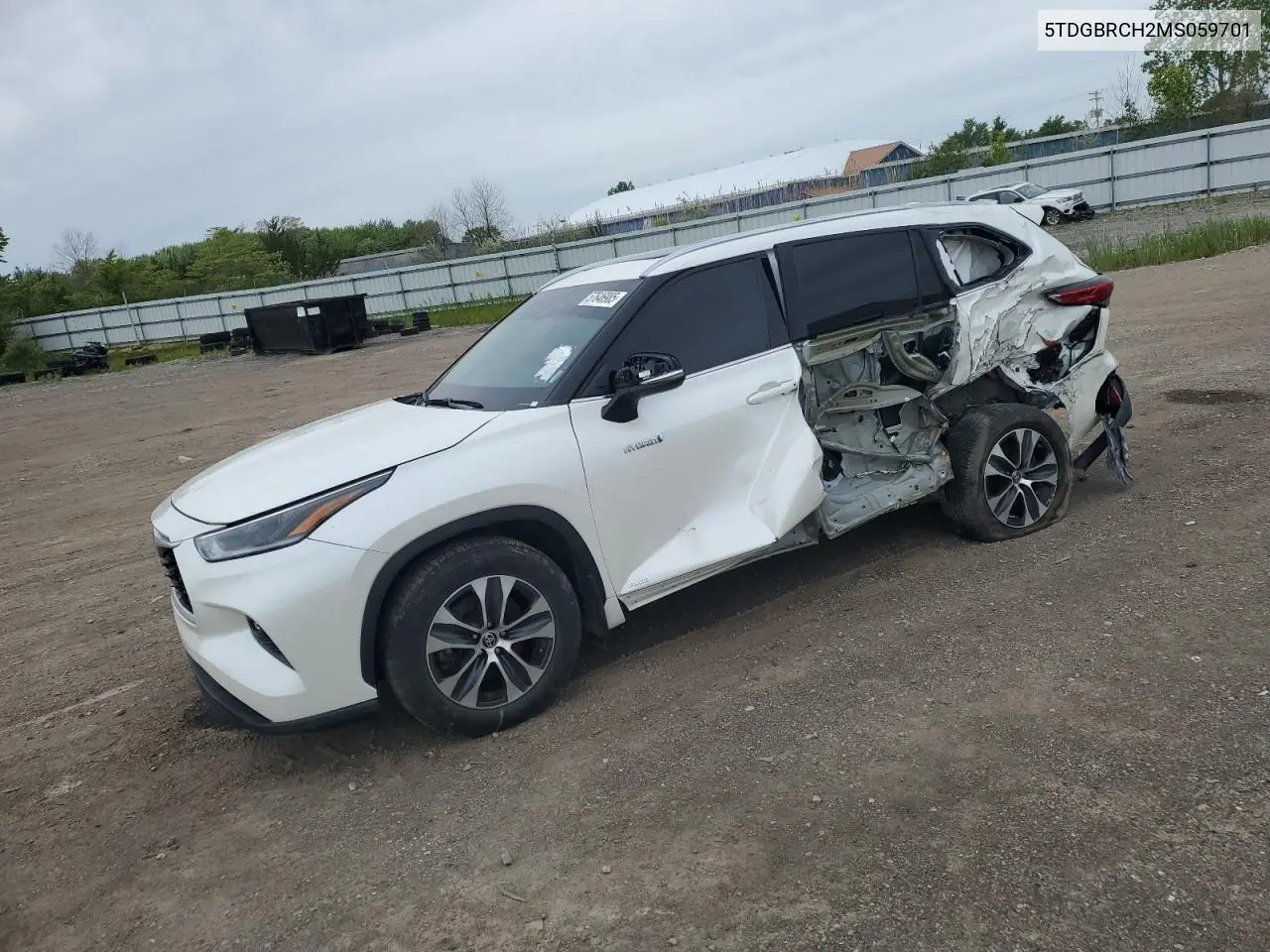2021 Toyota Highlander Hybrid Xle VIN: 5TDGBRCH2MS059701 Lot: 57646985