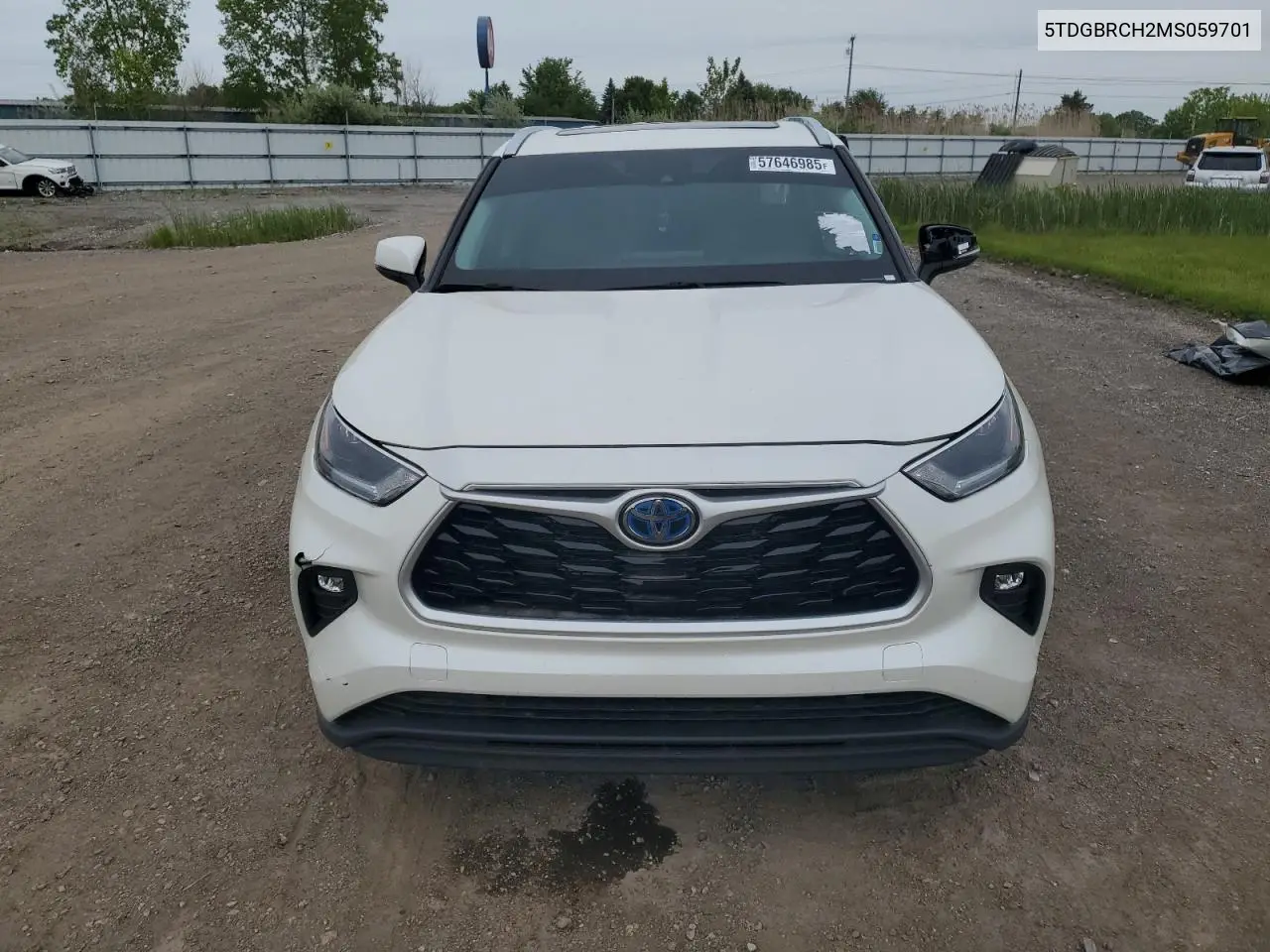 2021 Toyota Highlander Hybrid Xle VIN: 5TDGBRCH2MS059701 Lot: 57646985