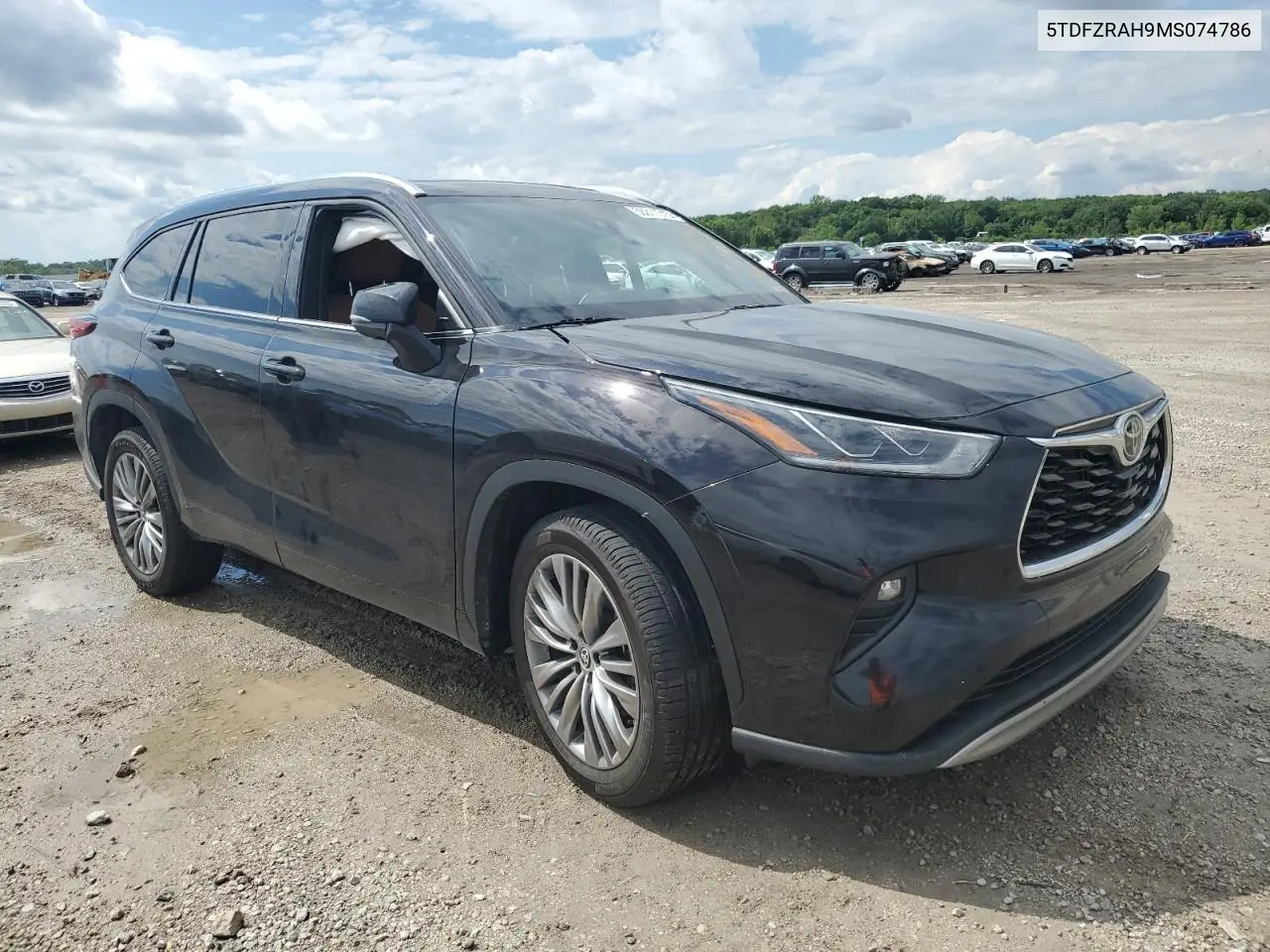 2021 Toyota Highlander Platinum VIN: 5TDFZRAH9MS074786 Lot: 58811315