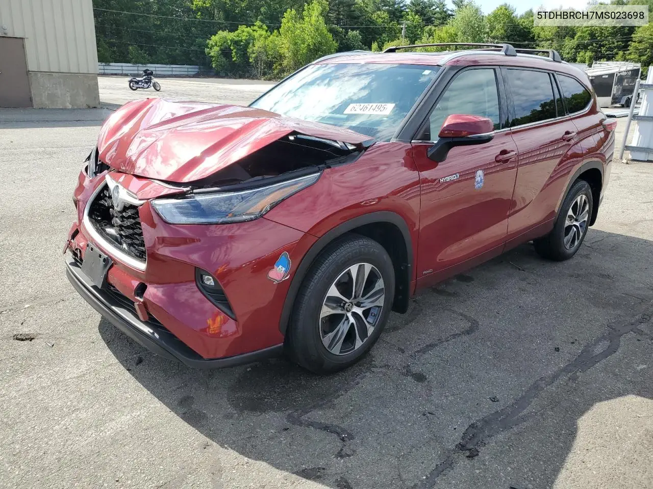 2021 Toyota Highlander Hybrid Xle VIN: 5TDHBRCH7MS023698 Lot: 62461495