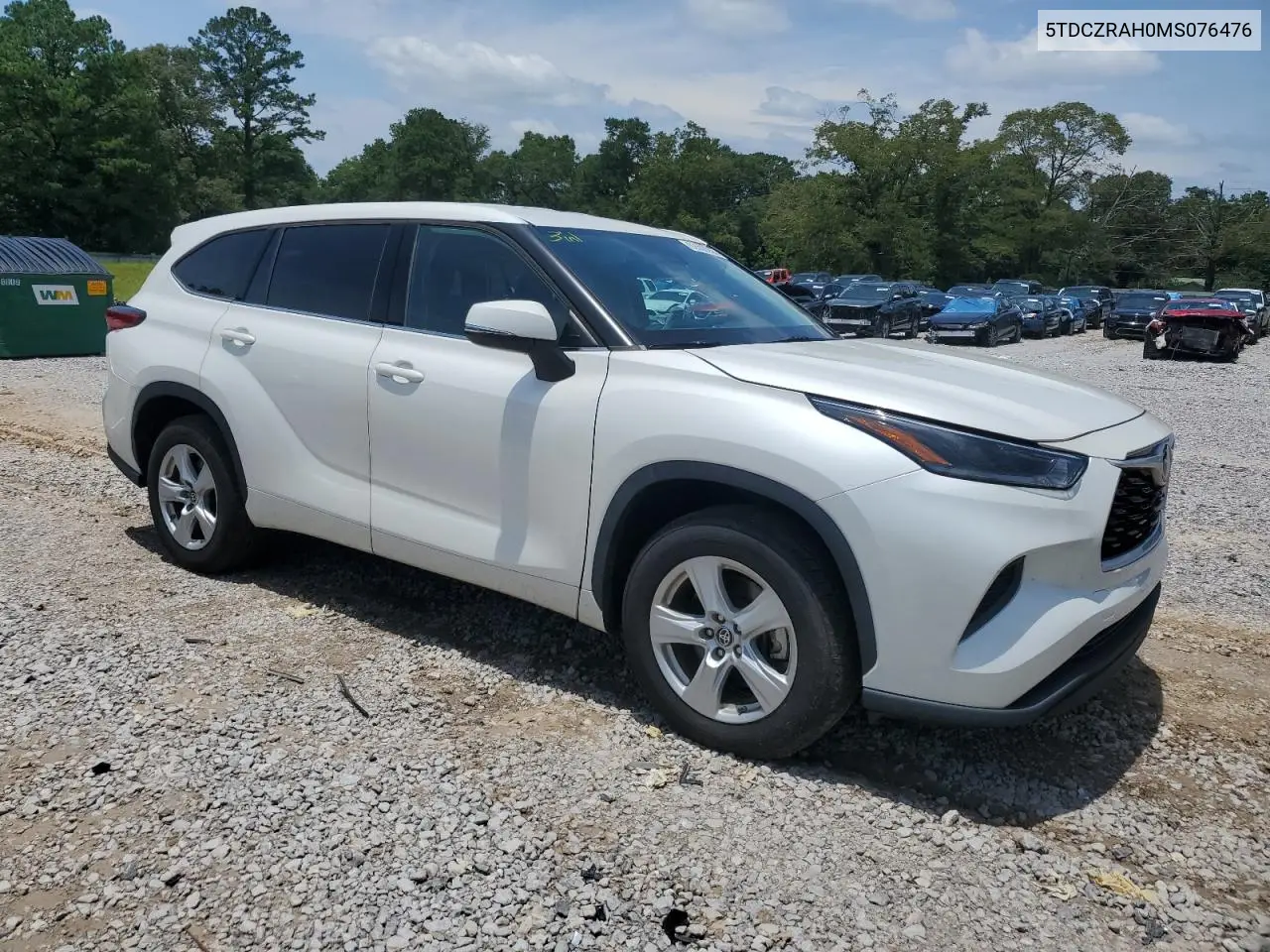 2021 Toyota Highlander L VIN: 5TDCZRAH0MS076476 Lot: 62508255