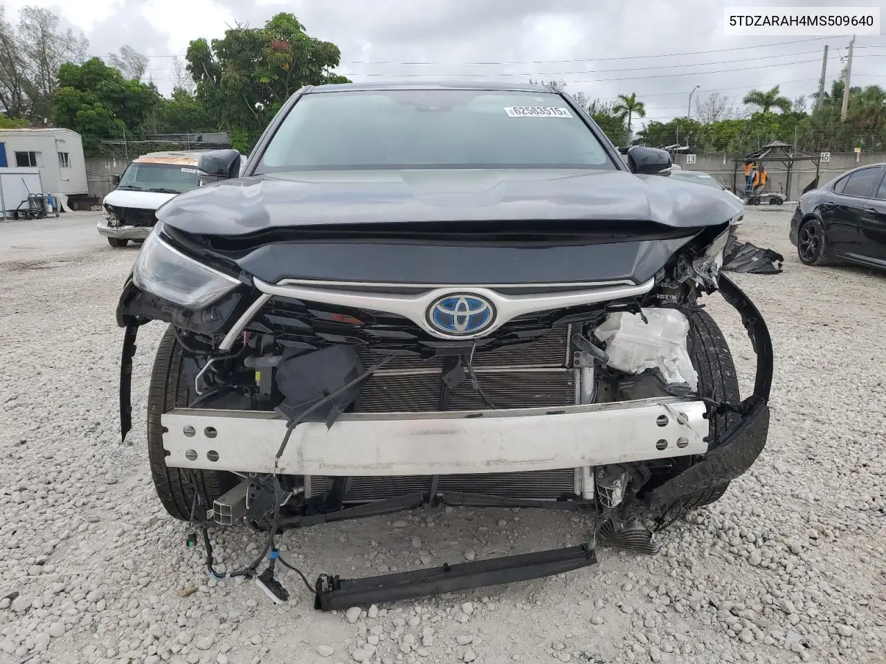 2021 Toyota Highlander Hybrid Le VIN: 5TDZARAH4MS509640 Lot: 62583515