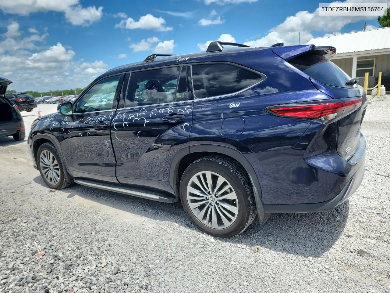 2021 Toyota Highlander Platinum VIN: 5TDFZRBH6MS156764 Lot: 62588215