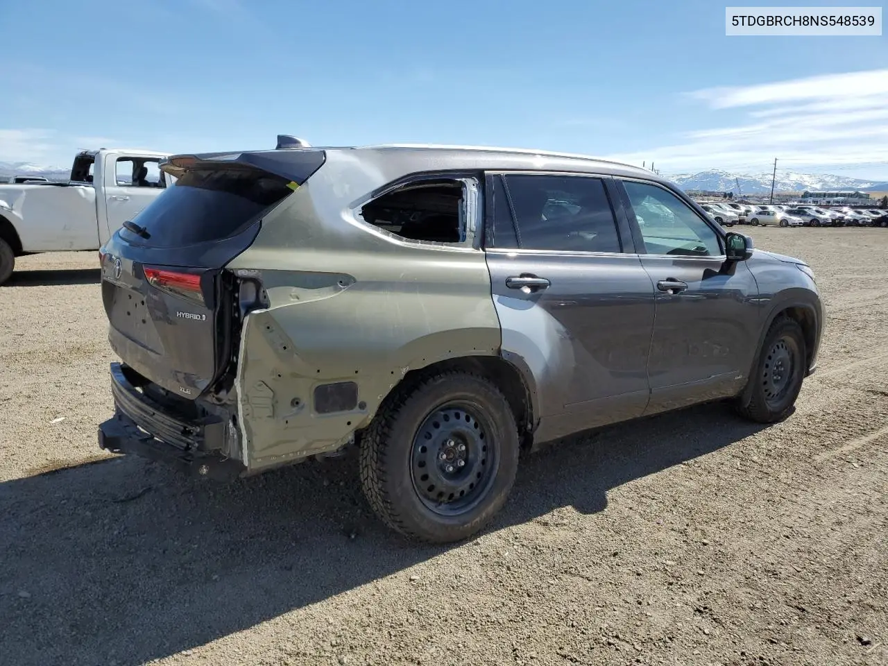 2022 Toyota Highlander Hybrid Xle VIN: 5TDGBRCH8NS548539 Lot: 50081425