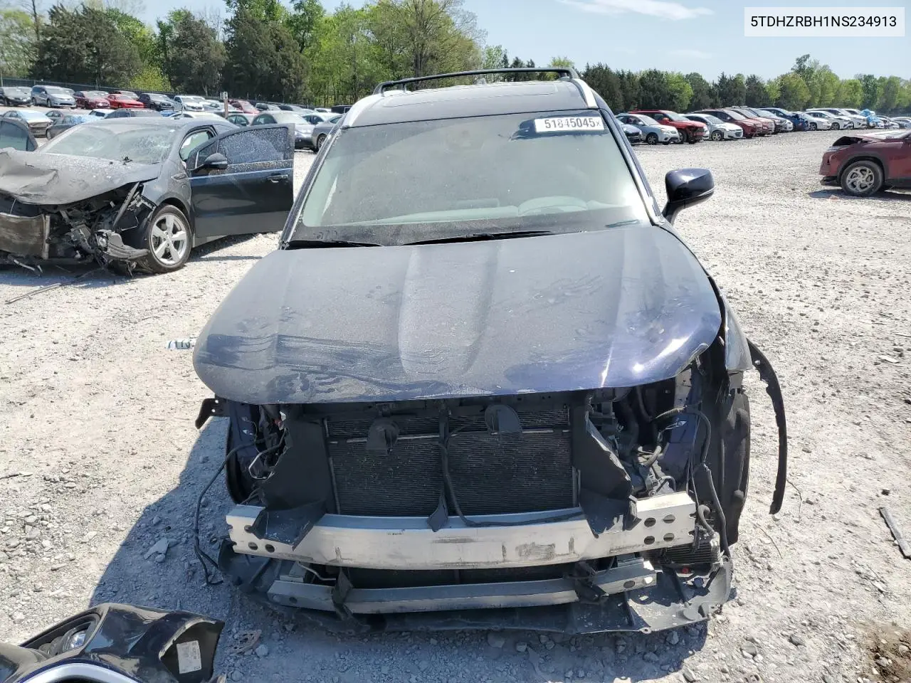 2022 Toyota Highlander Xle VIN: 5TDHZRBH1NS234913 Lot: 51845045