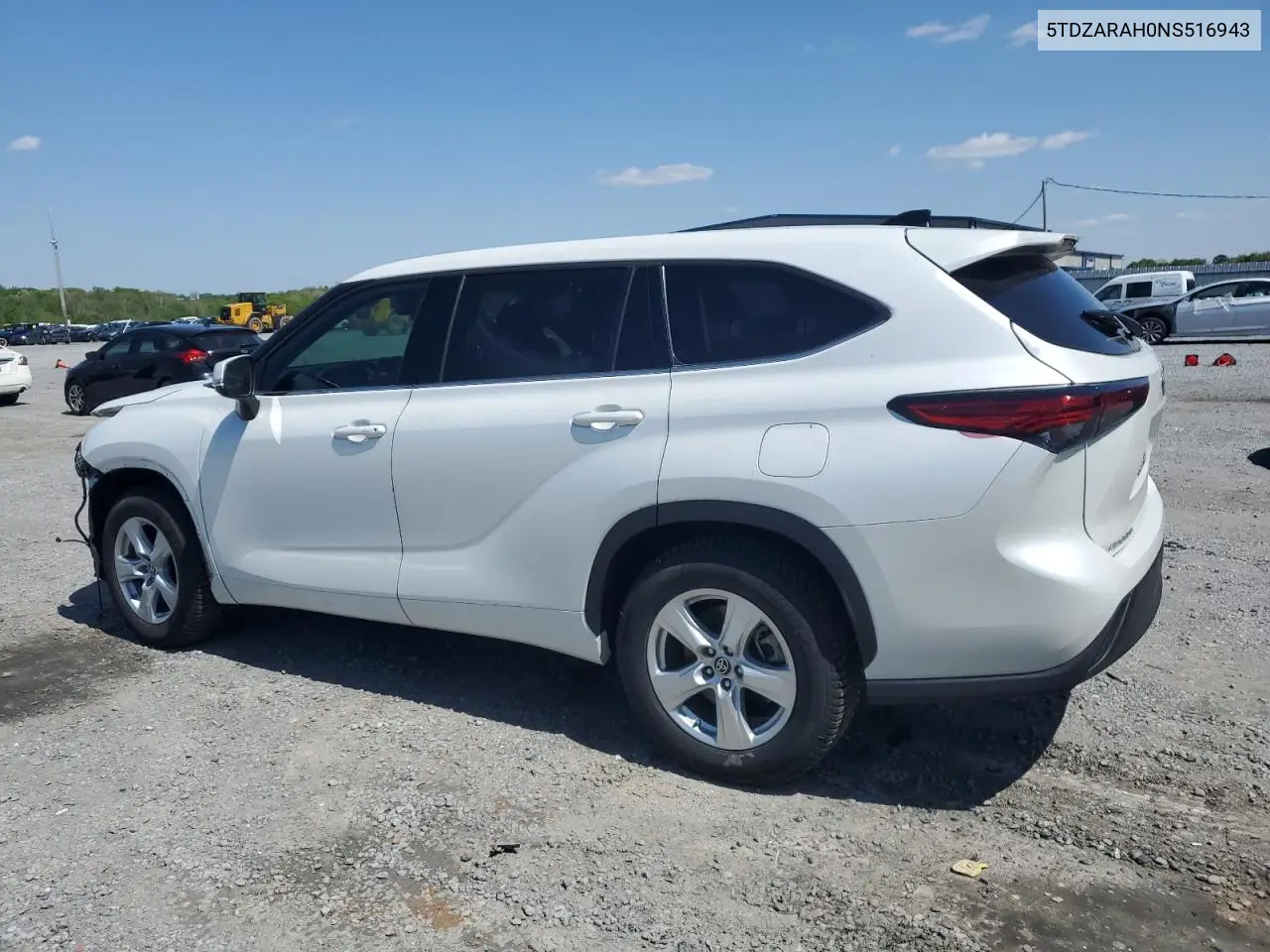 2022 Toyota Highlander Hybrid Le VIN: 5TDZARAH0NS516943 Lot: 52202305