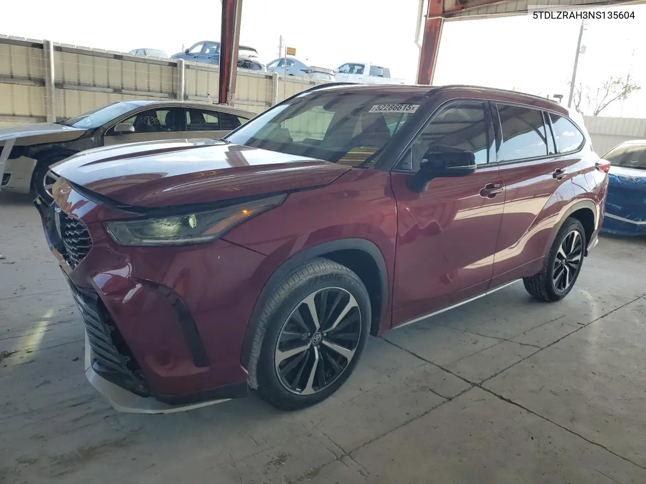 2022 Toyota Highlander Xse VIN: 5TDLZRAH3NS135604 Lot: 52286615