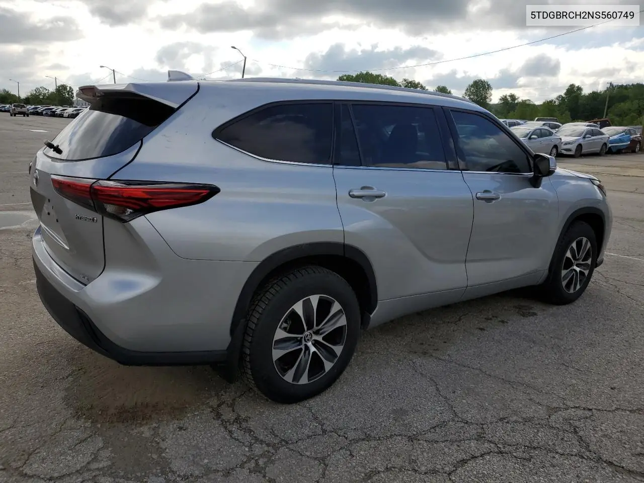 2022 Toyota Highlander Hybrid Xle VIN: 5TDGBRCH2NS560749 Lot: 54730075