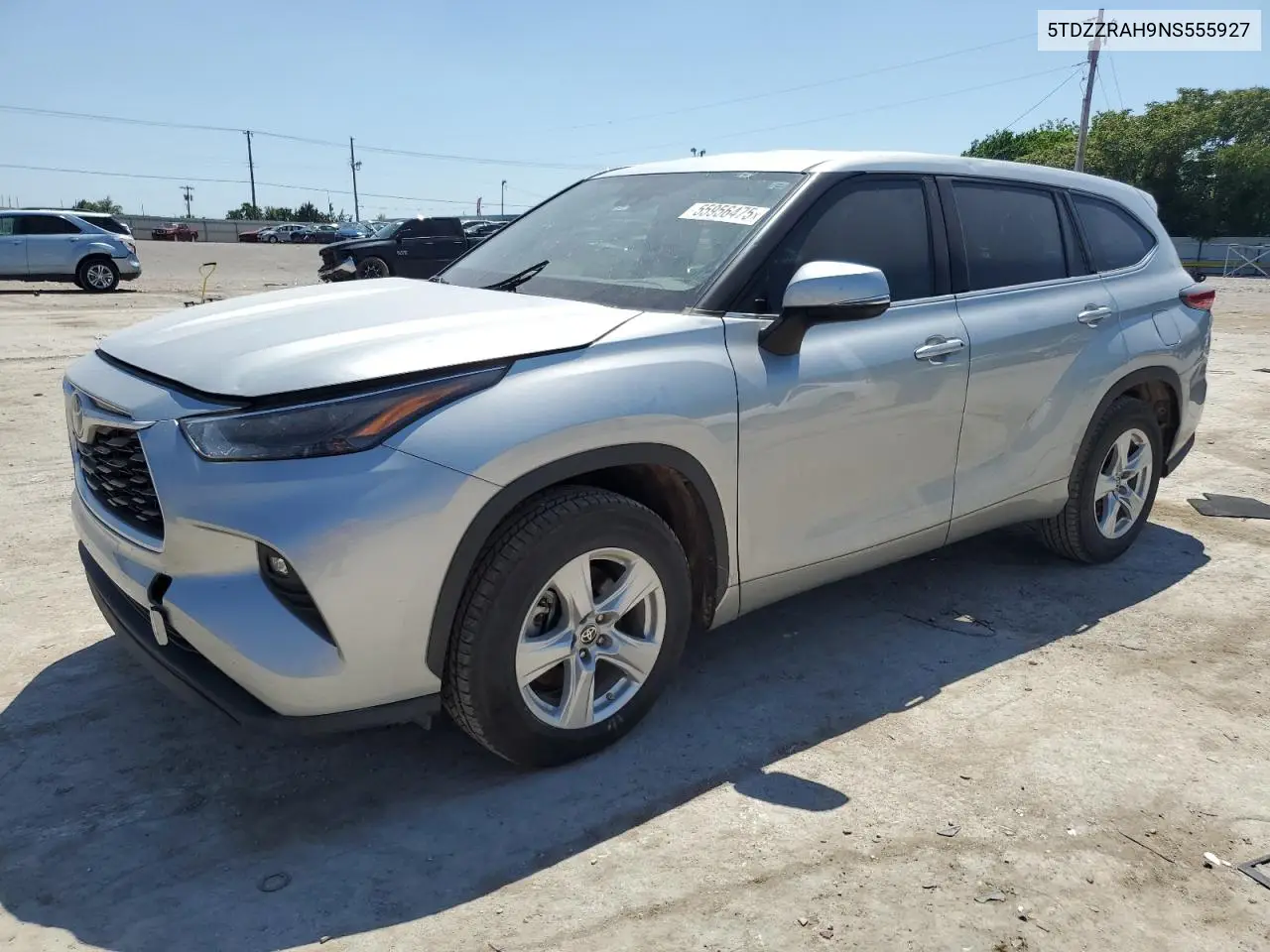 2022 Toyota Highlander L VIN: 5TDZZRAH9NS555927 Lot: 55956475