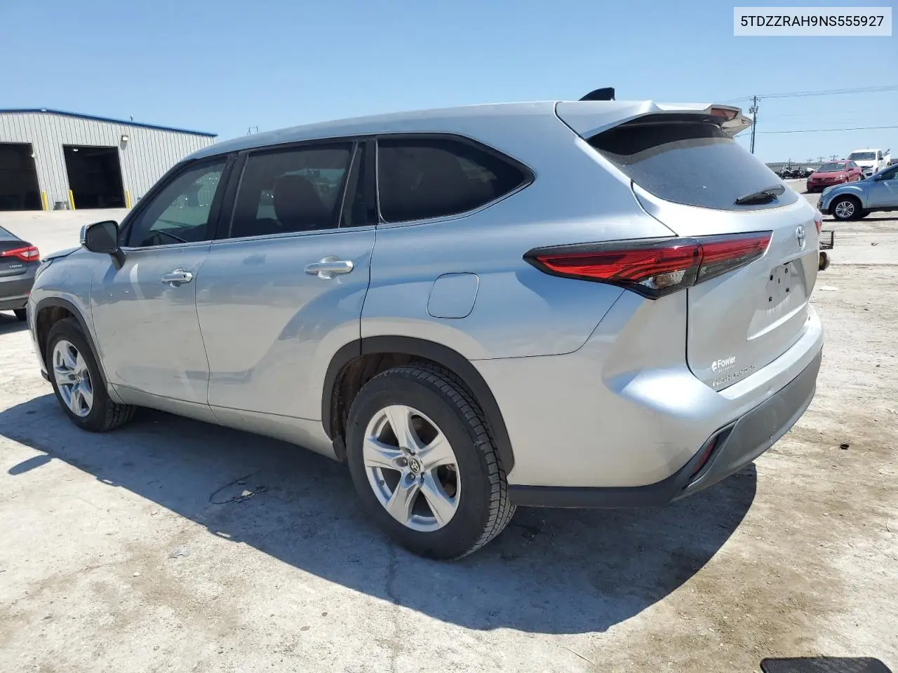 2022 Toyota Highlander L VIN: 5TDZZRAH9NS555927 Lot: 55956475
