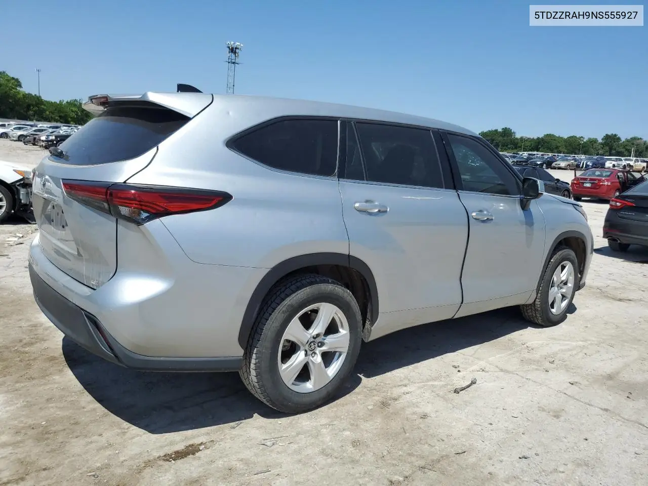 2022 Toyota Highlander L VIN: 5TDZZRAH9NS555927 Lot: 55956475