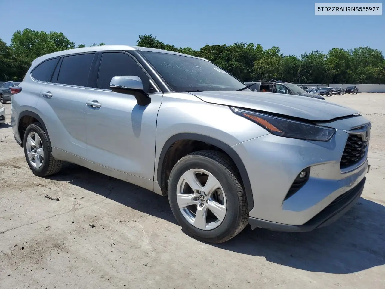 2022 Toyota Highlander L VIN: 5TDZZRAH9NS555927 Lot: 55956475