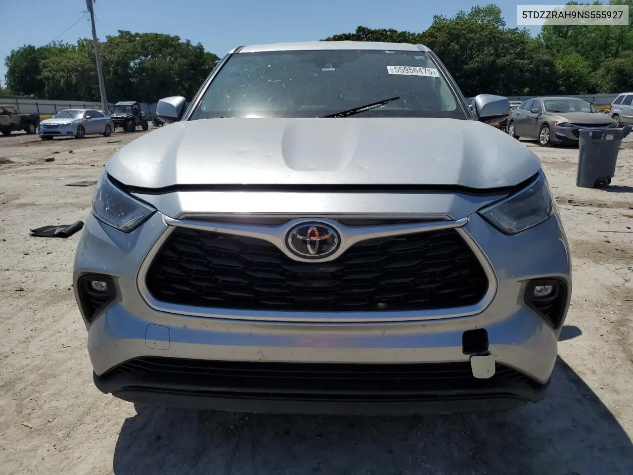 2022 Toyota Highlander L VIN: 5TDZZRAH9NS555927 Lot: 55956475
