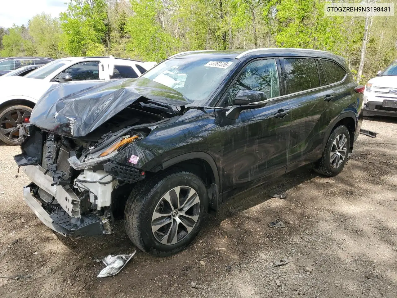 2022 Toyota Highlander Xle VIN: 5TDGZRBH9NS198481 Lot: 55967505