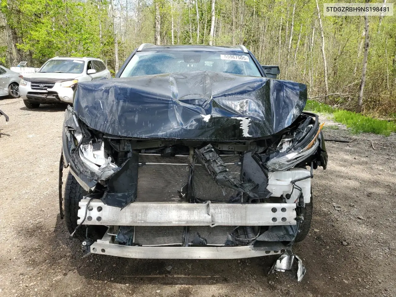 2022 Toyota Highlander Xle VIN: 5TDGZRBH9NS198481 Lot: 55967505