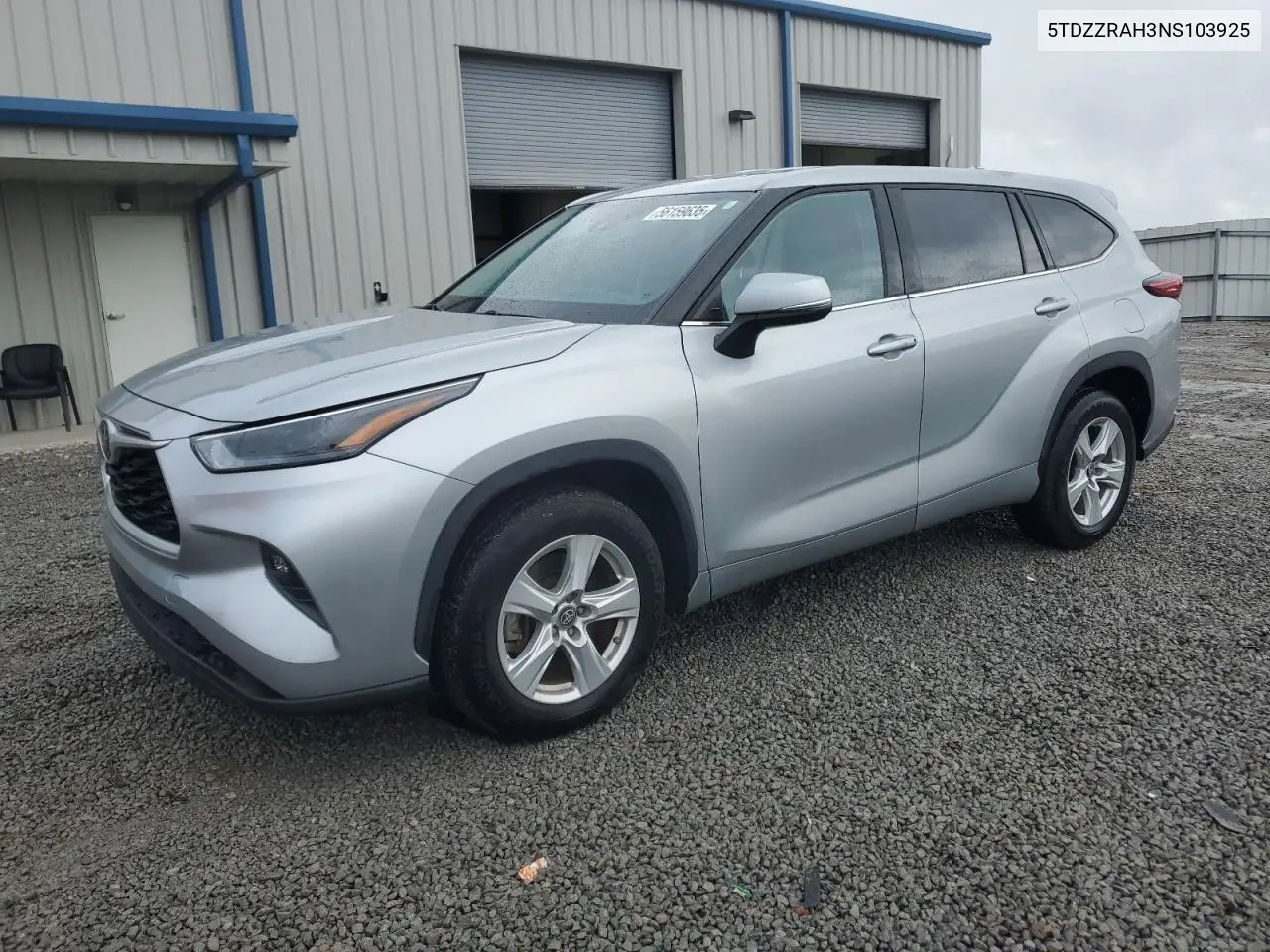 2022 Toyota Highlander L VIN: 5TDZZRAH3NS103925 Lot: 56159635
