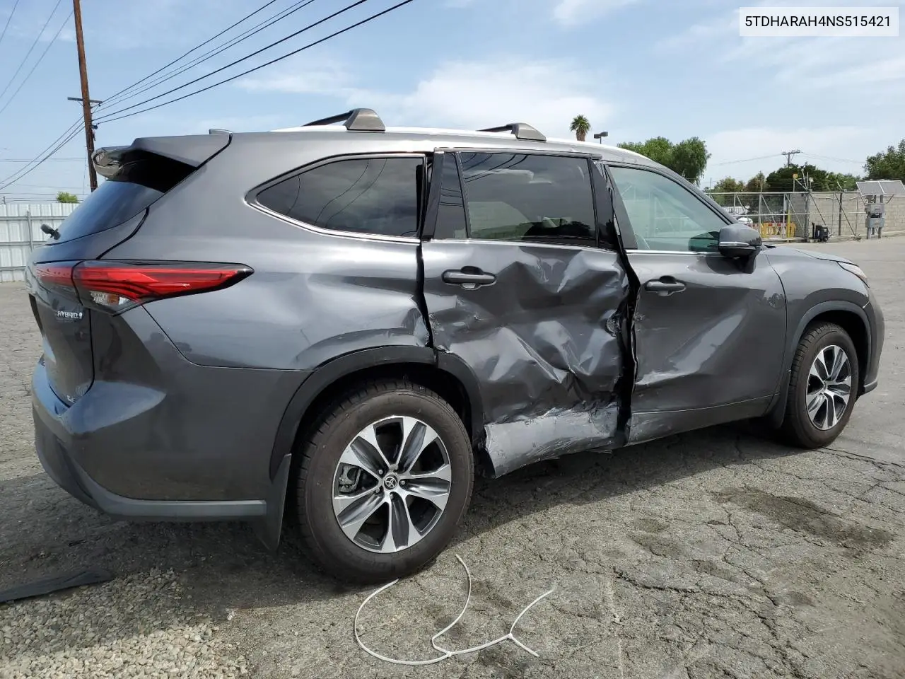 2022 Toyota Highlander Hybrid Xle VIN: 5TDHARAH4NS515421 Lot: 56248435