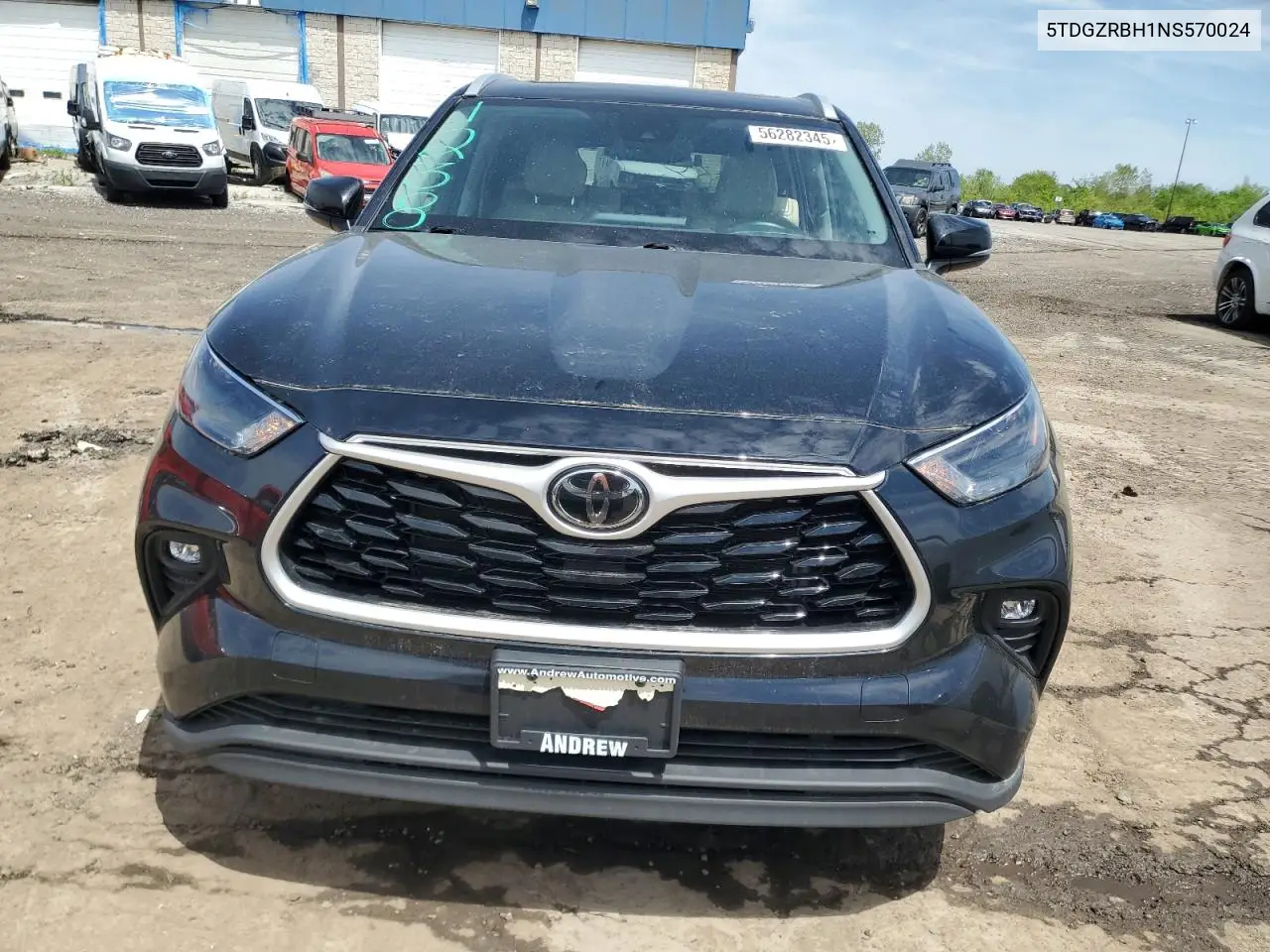2022 Toyota Highlander Xle VIN: 5TDGZRBH1NS570024 Lot: 56282345