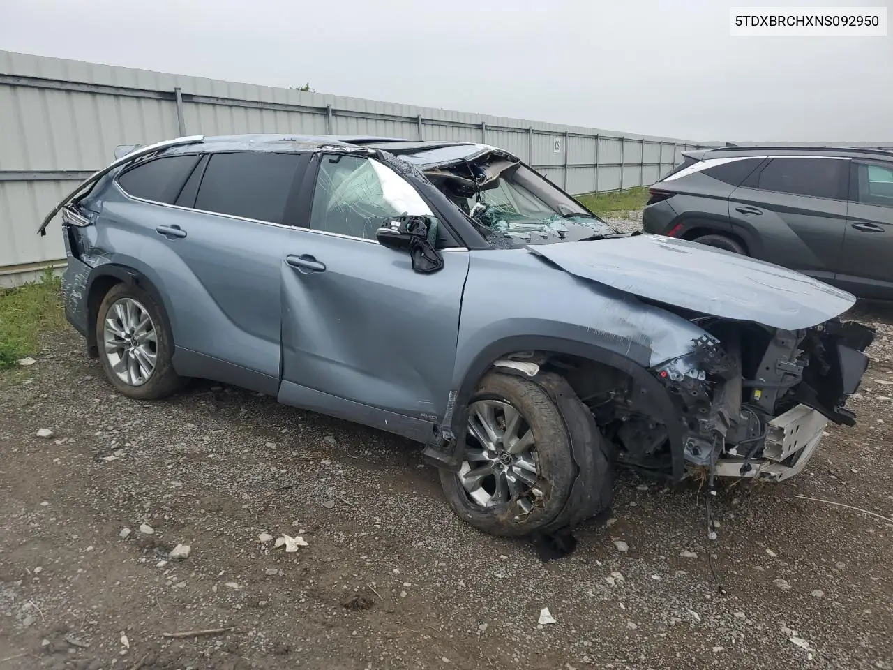 2022 Toyota Highlander Hybrid Limited VIN: 5TDXBRCHXNS092950 Lot: 56483185
