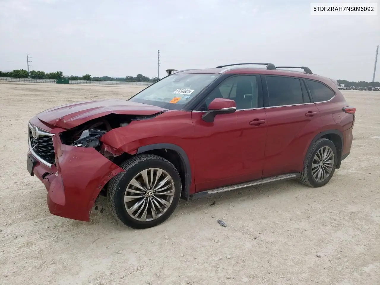 2022 Toyota Highlander Platinum VIN: 5TDFZRAH7NS096092 Lot: 57278825