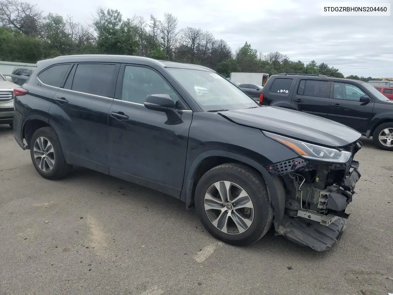 2022 Toyota Highlander Xle VIN: 5TDGZRBH0NS204460 Lot: 61422635