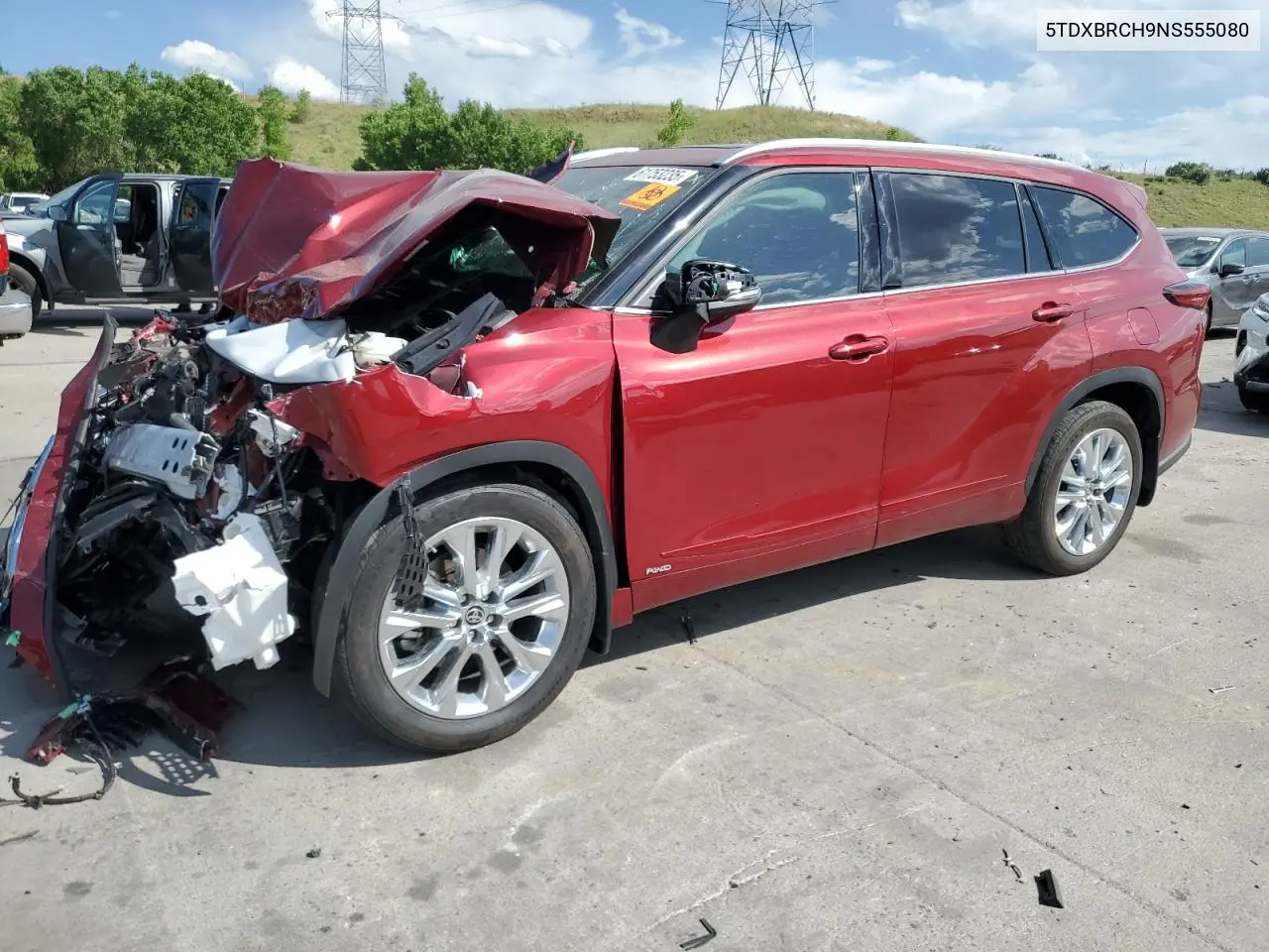 2022 Toyota Highlander Hybrid Limited VIN: 5TDXBRCH9NS555080 Lot: 61753235