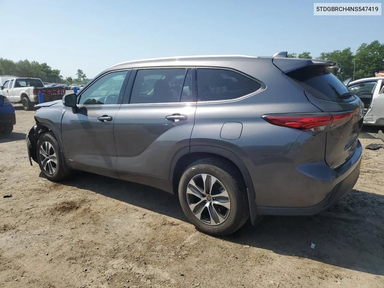 2022 Toyota Highlander Hybrid Xle VIN: 5TDGBRCH4NS547419 Lot: 62028255