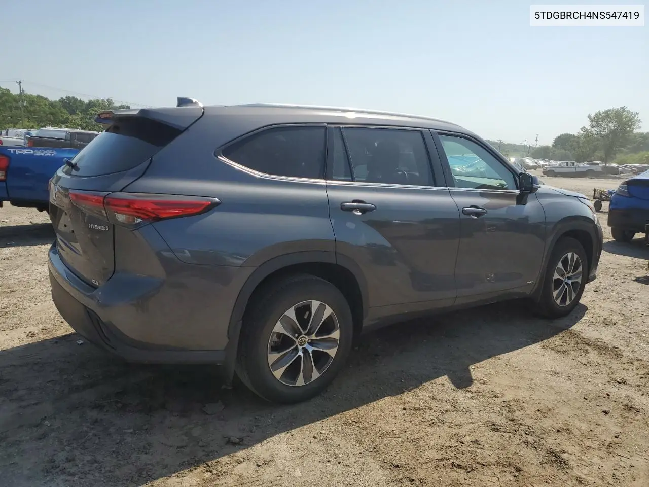 2022 Toyota Highlander Hybrid Xle VIN: 5TDGBRCH4NS547419 Lot: 62028255