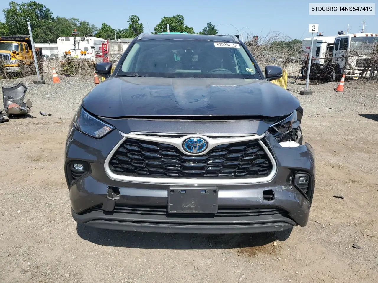 2022 Toyota Highlander Hybrid Xle VIN: 5TDGBRCH4NS547419 Lot: 62028255