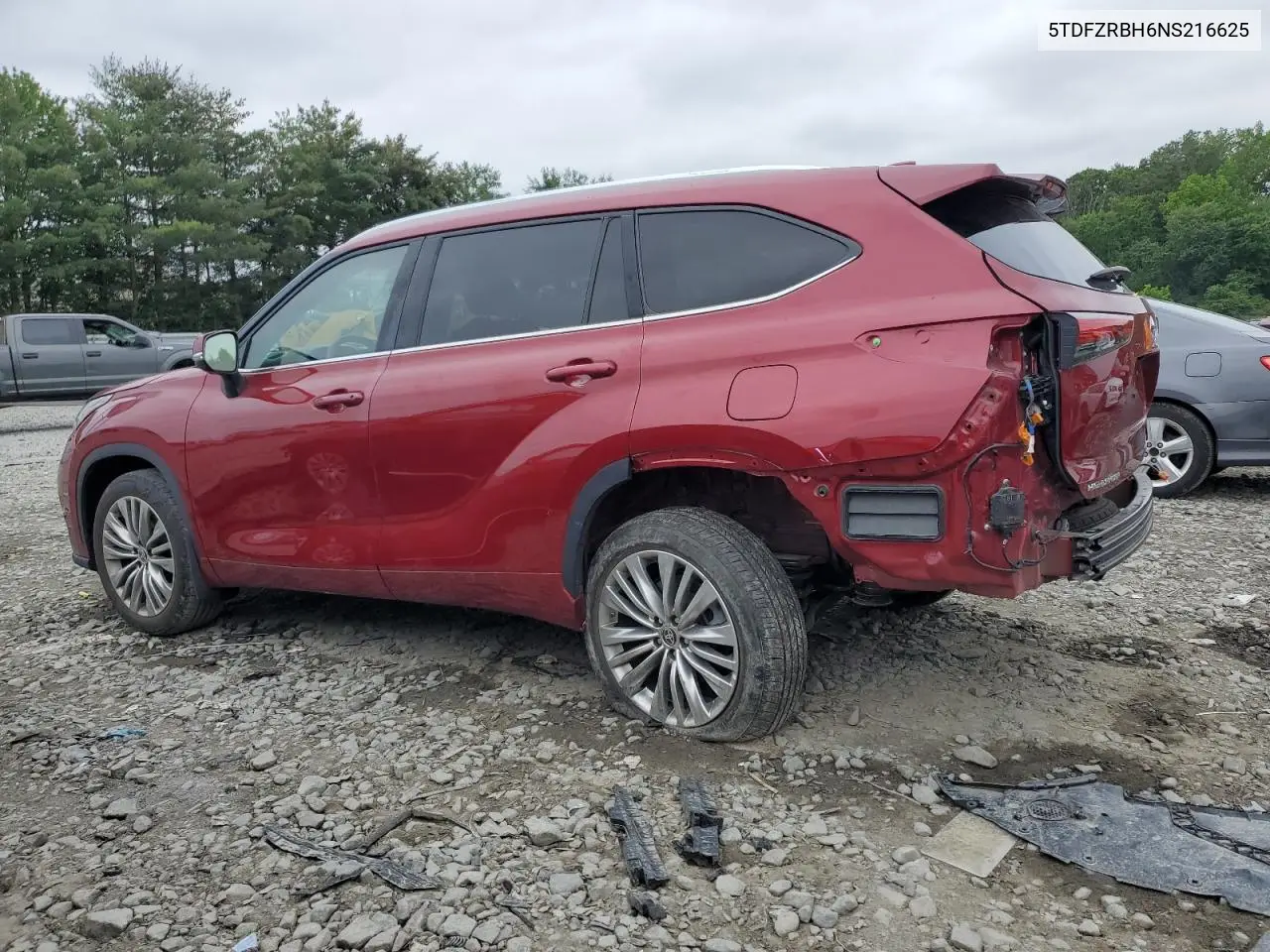 2022 Toyota Highlander Platinum VIN: 5TDFZRBH6NS216625 Lot: 62178735