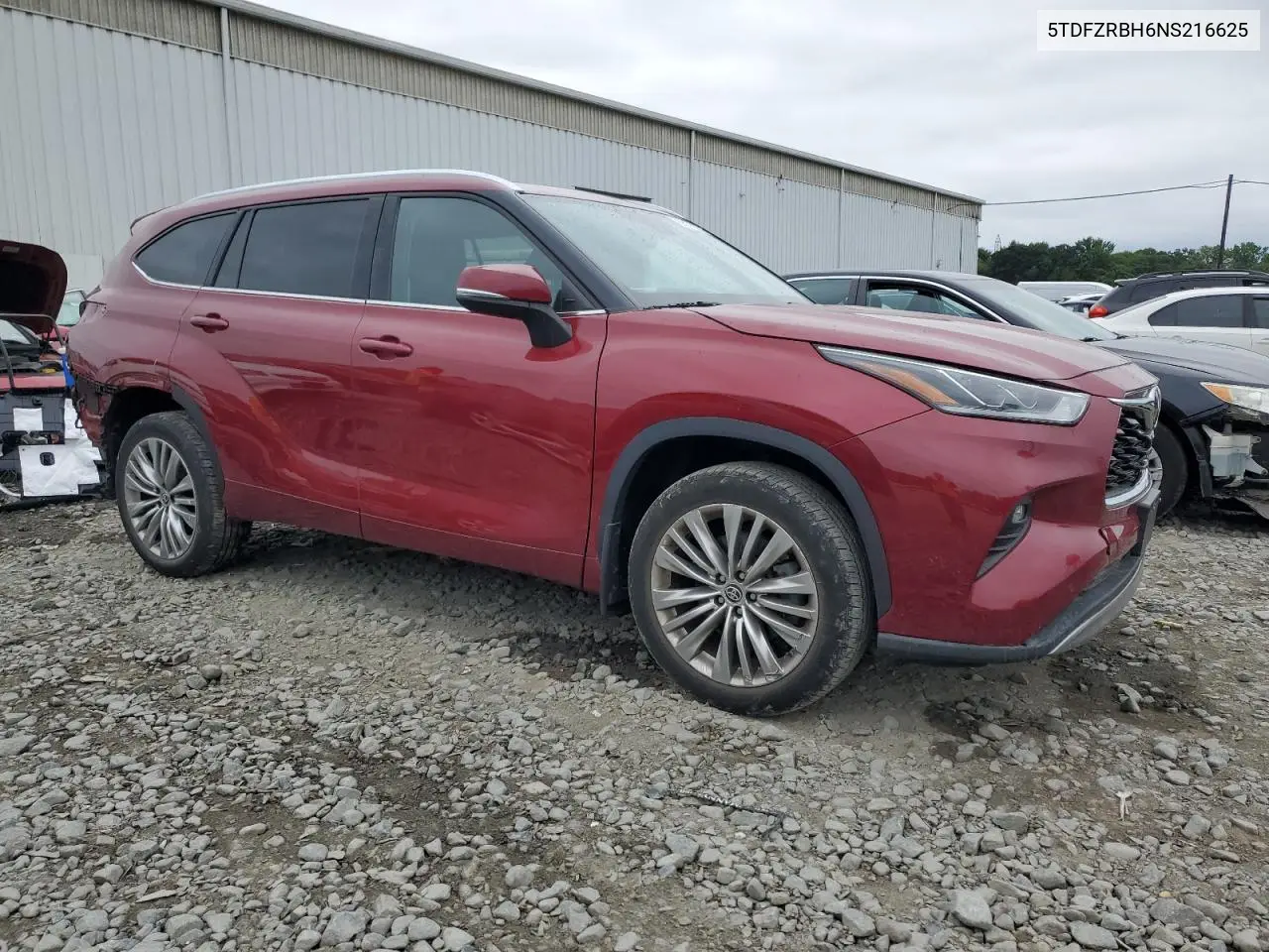 2022 Toyota Highlander Platinum VIN: 5TDFZRBH6NS216625 Lot: 62178735